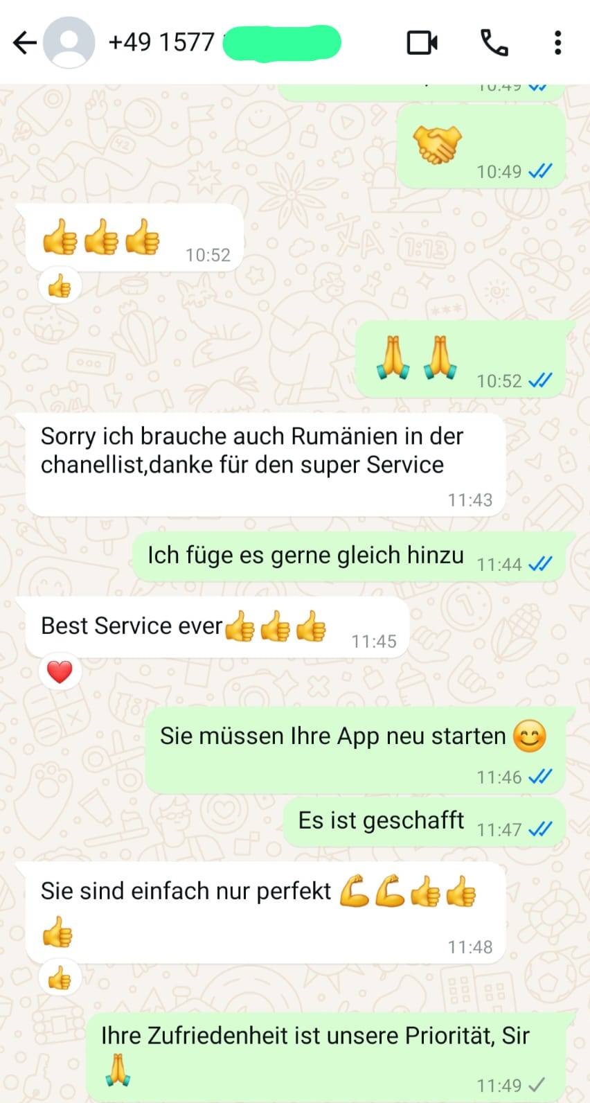 WhatsApp Chat - Support for IPTV Service Customers